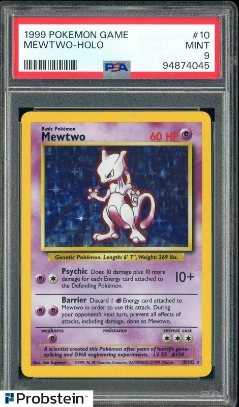 1999 Pokemon Game #10 Mewtwo - Holo PSA 9 MINT