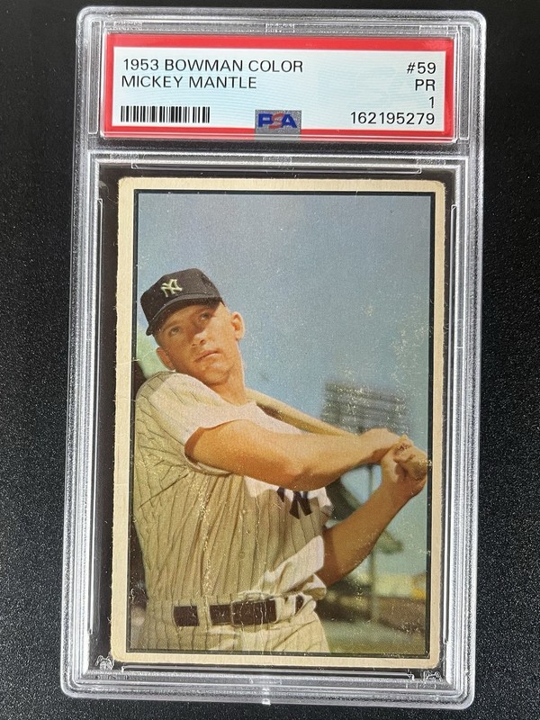 1953 Bowman Color - Mickey Mantle #59 PSA 1 view 1