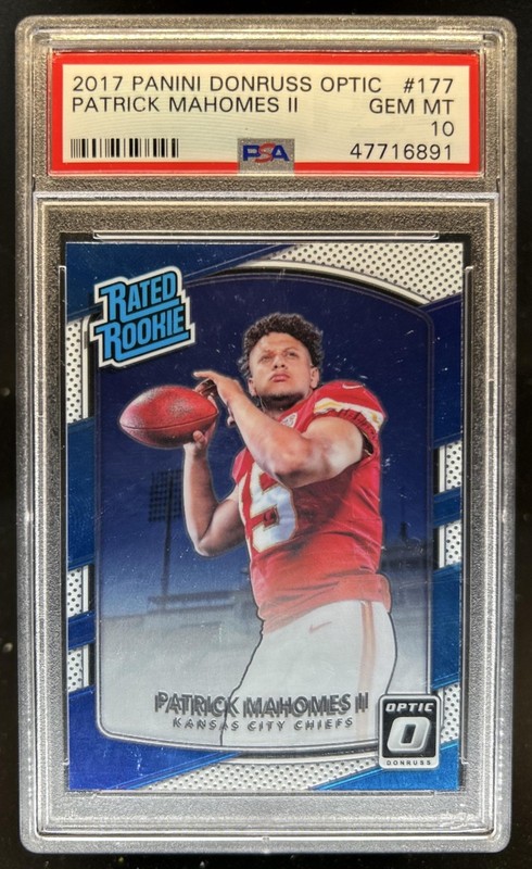 2017 Panini Donruss Optic Patrick Mahomes II RC Rated Rookie #177 Chiefs PSA 10