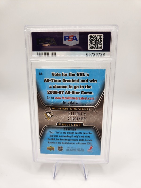2005-06 Upper Deck NHL Finalist Sidney Crosby #84 RC PSA 10 Gem Mint 💎  view 2