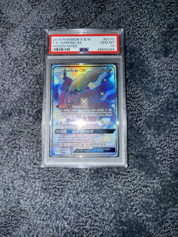 2019 POKEMON SUN & MOON HIDDEN FATES #SV70 FULL ART/DARKRAI GX PSA 10