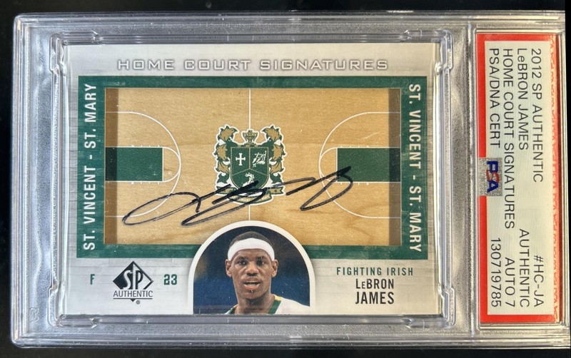 2012-13 SP Authentic LeBron James Home Court Signatures Auto #HC-JA PSA 7