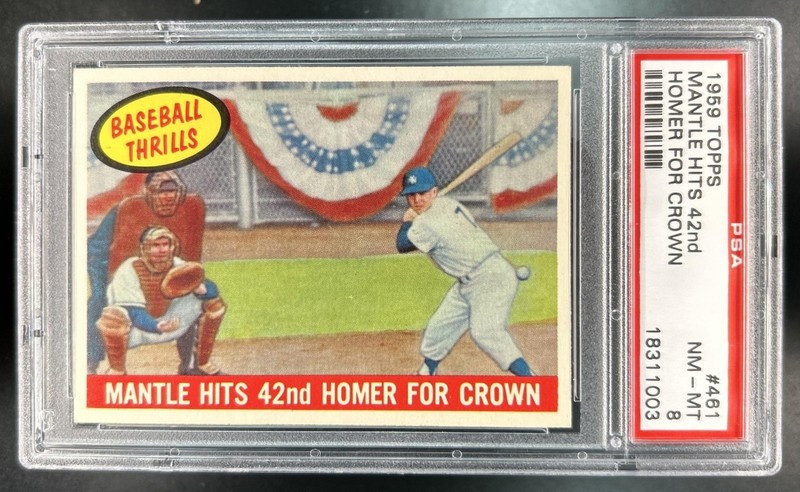 1959 Topps Mickey Mantle #461 New York Yankees PSA 8