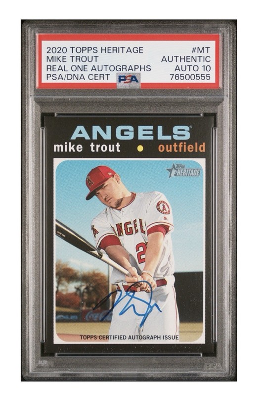 2020 Topps Heritage - Mike Trout Real Ones Auto PSA Auto - Authentic Autograph view 1