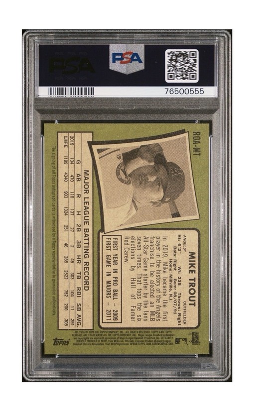 2020 Topps Heritage - Mike Trout Real Ones Auto PSA Auto - Authentic Autograph view 2