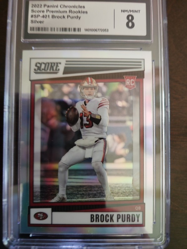 2022 Panini Chronicles - Score Premium RC Brock Purdy #SP-401 Silver Prizm PSA