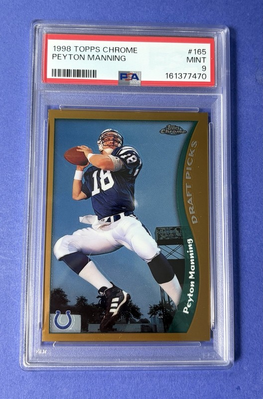 1998 Topps Chrome Peyton Manning Indianapolis Colts Draft Picks #165 PSA 9 MINT