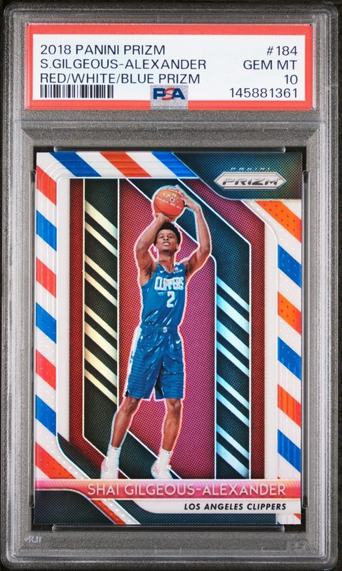 SHAI GILGEOUS-ALEXANDER 2018 PRIZM RWB RC #184 PSA 10 GEM MINT! MVP SN#145881361