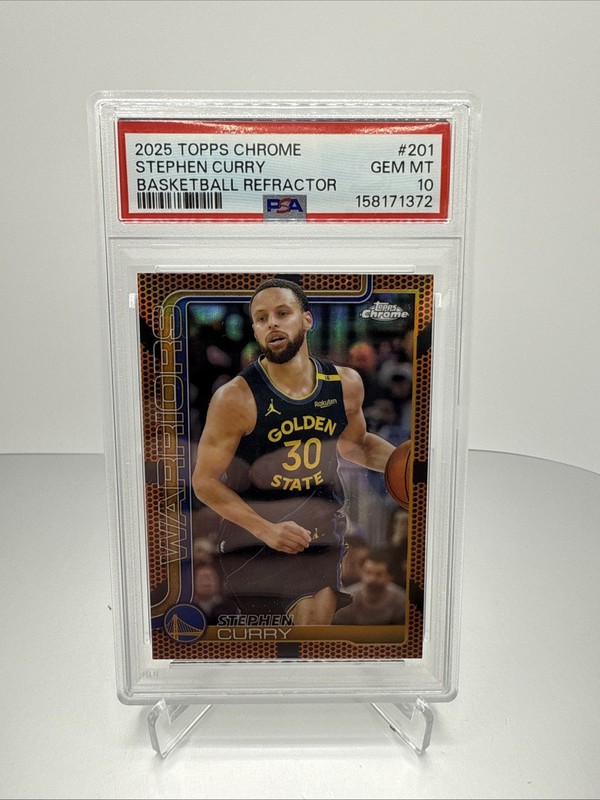 2025-26 Topps Chrome - Stephen Curry #201 Basketball Refractor PSA 10 GEM MINT