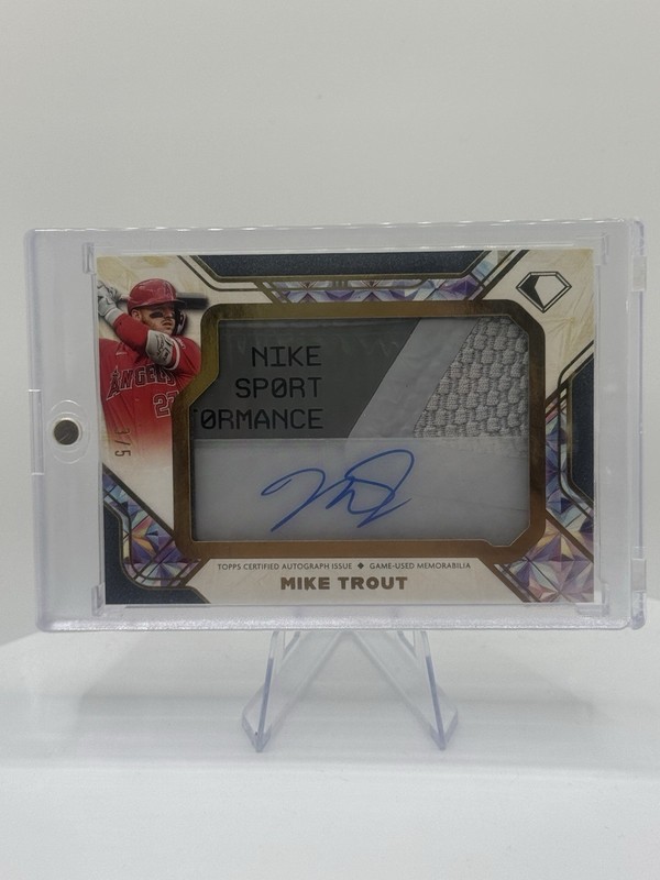 2025 Topps Diamond Icons Mike Trout Nike Tag Auto Patch /5 Game Used SSP view 1