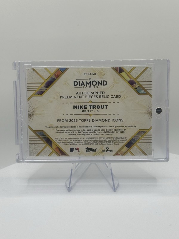 2025 Topps Diamond Icons Mike Trout Nike Tag Auto Patch /5 Game Used SSP view 2