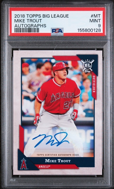2018 Topps Big League Baseball Mike Trout Auto BLA-MT PSA 9 POP 2 SSP