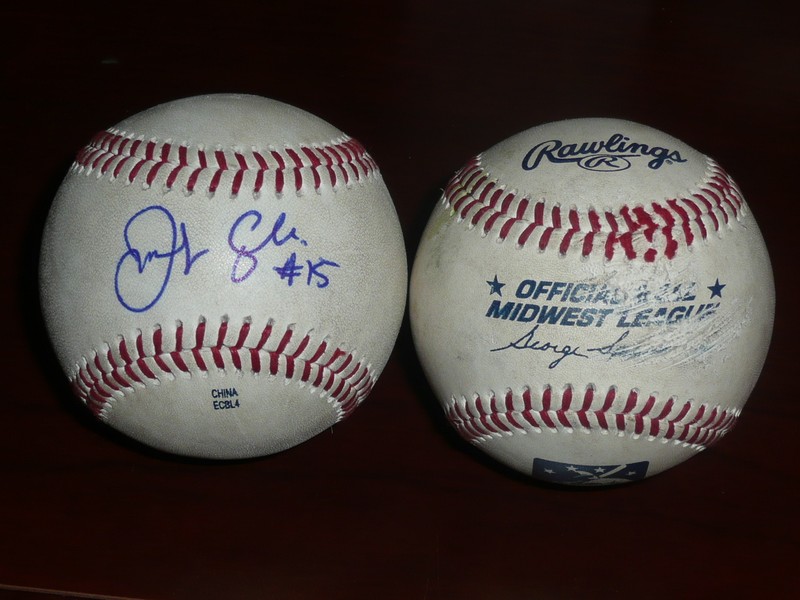 JOSH SALE Signed Game Used Midwest League Baseball AUTO Ball COA Tampa Bay Rays