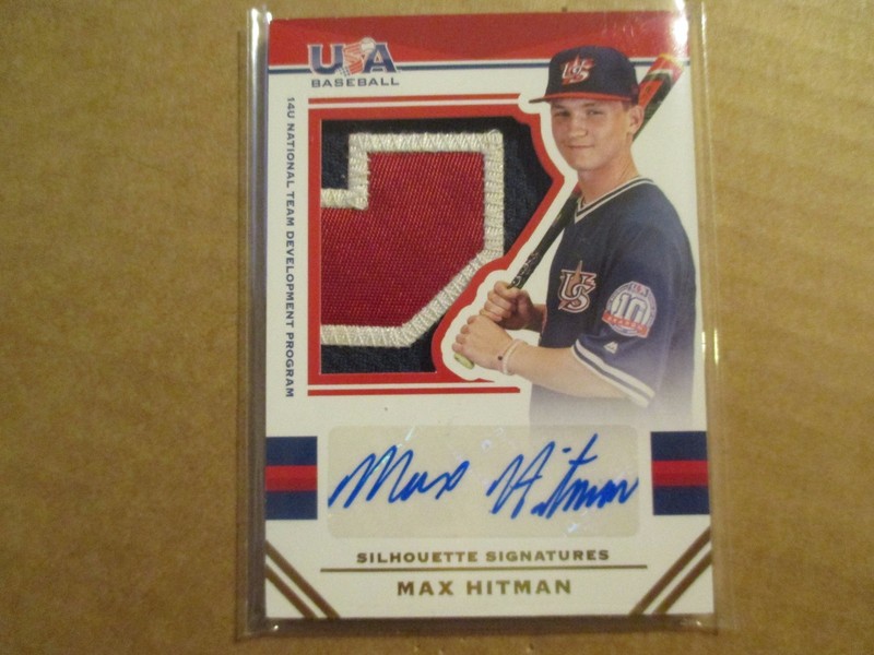 MAX HITMAN 2017 Panini Stars & Stripes USA Baseball game used PATCH Auto #5/25
