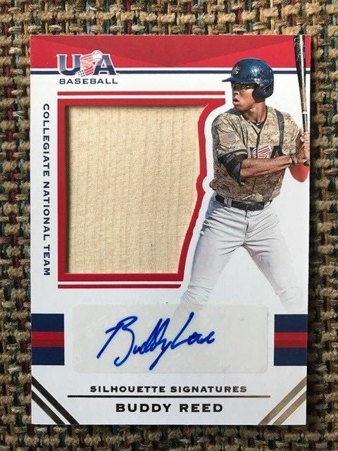 BUDDY REED 2017 Panini Stars & Stripes USA Baseball Game Used BAT Auto #23/25 sp