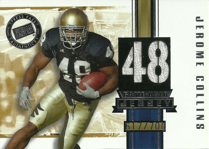 Jerome Collins 2005 Press Pass Football Game-Used Jersey Card /700 No. JC/JC