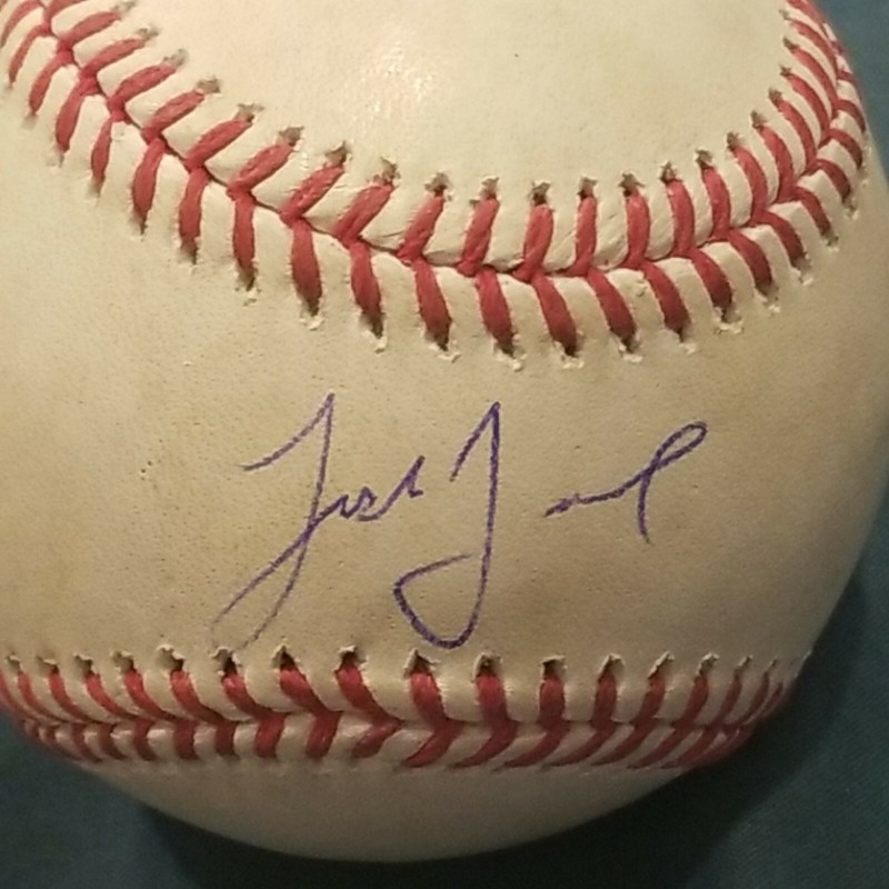 Josh breaux signed baseball autographed game used romlb ball yankees auto real 1