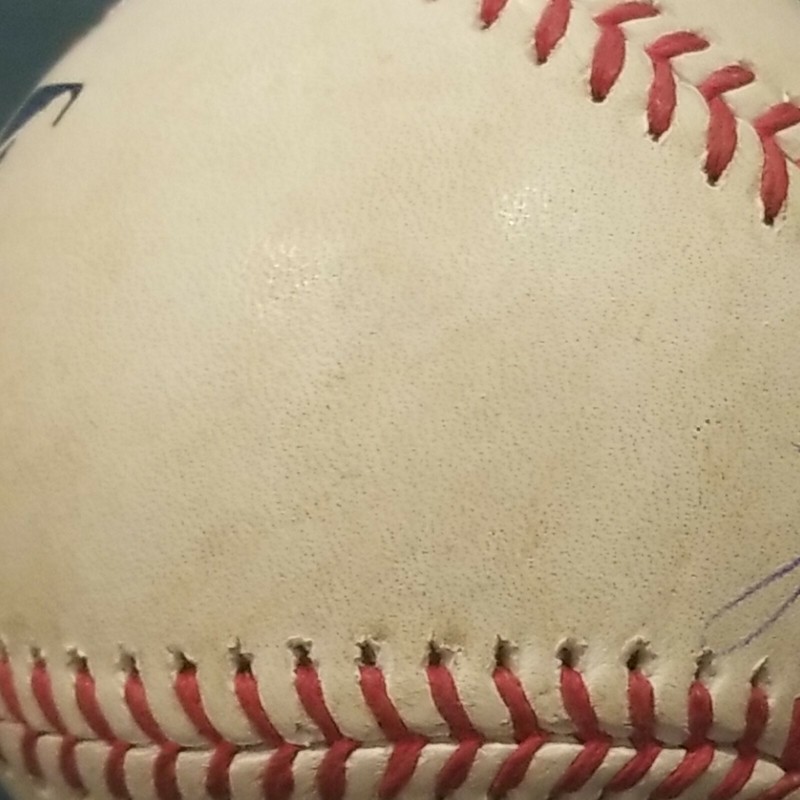 Josh breaux signed baseball autographed game used romlb ball yankees auto real 1 view 2