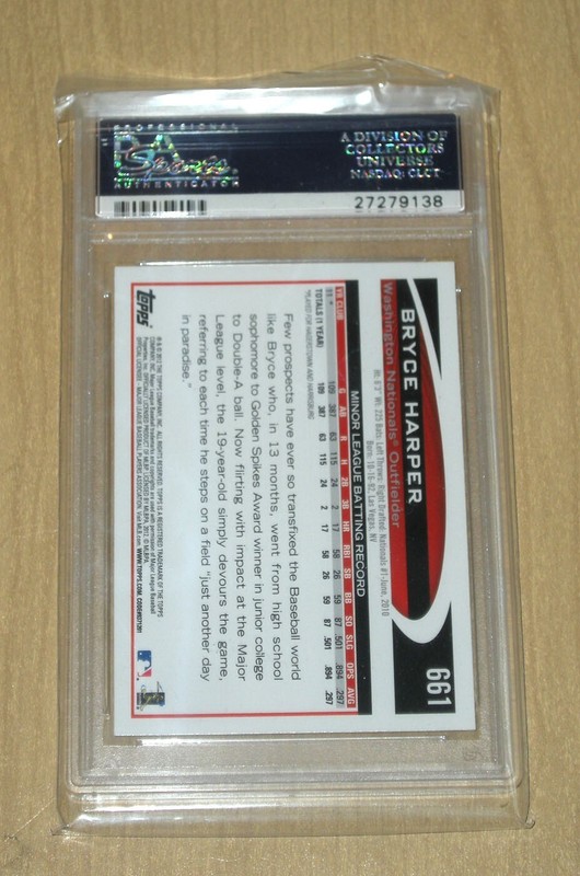 2012 Topps Bryce Harper rookie card RC Screaming #661 PSA 10 GEM MINT view 2