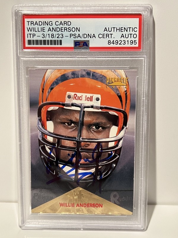 WILLIE ANDERSON Signed Auto Autographed 1996 Pinnacle RC Bengals PSA/DNA Slab