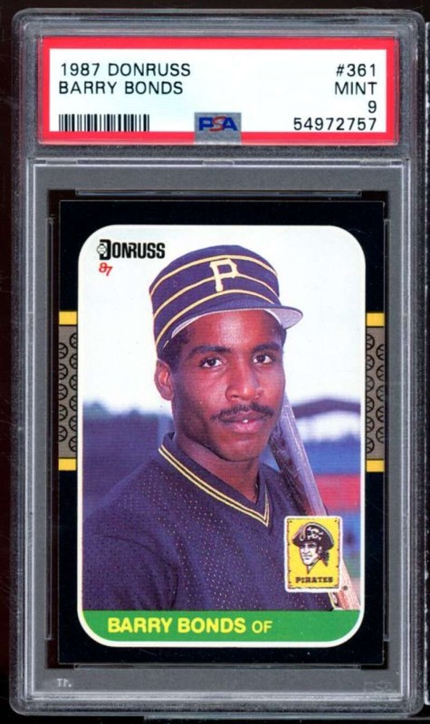 Barry Bonds Rookie Card 1987 Donruss #361 PSA 9