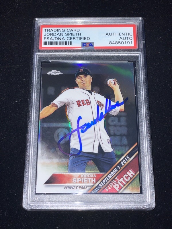 Jordan Spieth Signed 2016 Topps Chrome Refractor First Pitch PSA Slabbed Golf