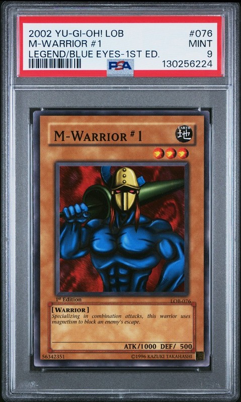 PSA 9 - Yu-Gi-Oh Card - LOB-076 - M-WARRIOR #1 (common) *1st Edition* - MINT