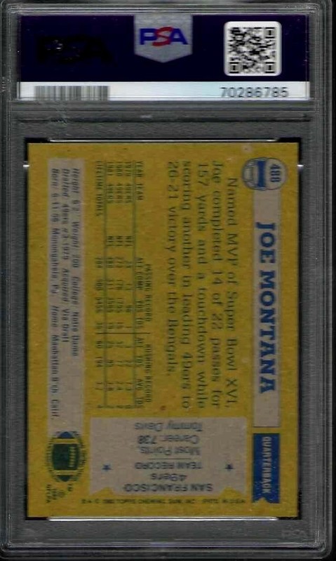 PSA 8 - 1982 Topps #488 Joe Montana San Francisco 49ers HOF NFC ALL-PRO view 2