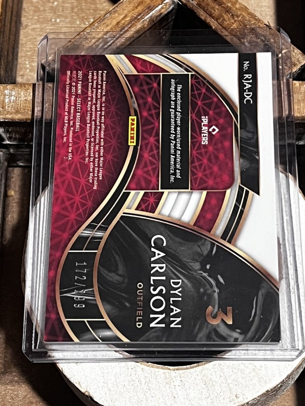 2021 Panini Select Baseball Dylan Carlson Patch Auto /199 view 2