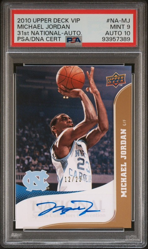 2010 Upper Deck VIP Michael Jordan Auto 31st NSCC  PSA 9 Auto 10! SSP /23!