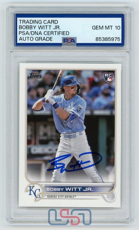 Bobby Witt Jr. Royals Signed 2022 Topps Complete Set RC #660 PSA/DNA GEM MT 10