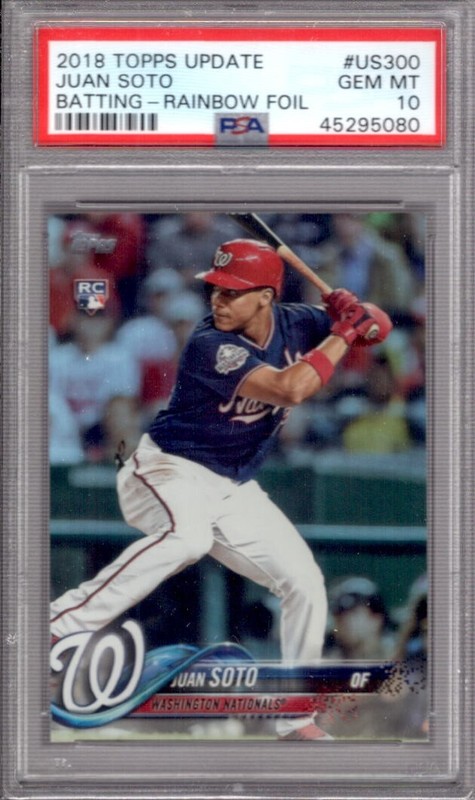 JUAN SOTO 2018 Topps Update #US300 PSA 10 Gem Mint Rainbow Foil Rookie RC