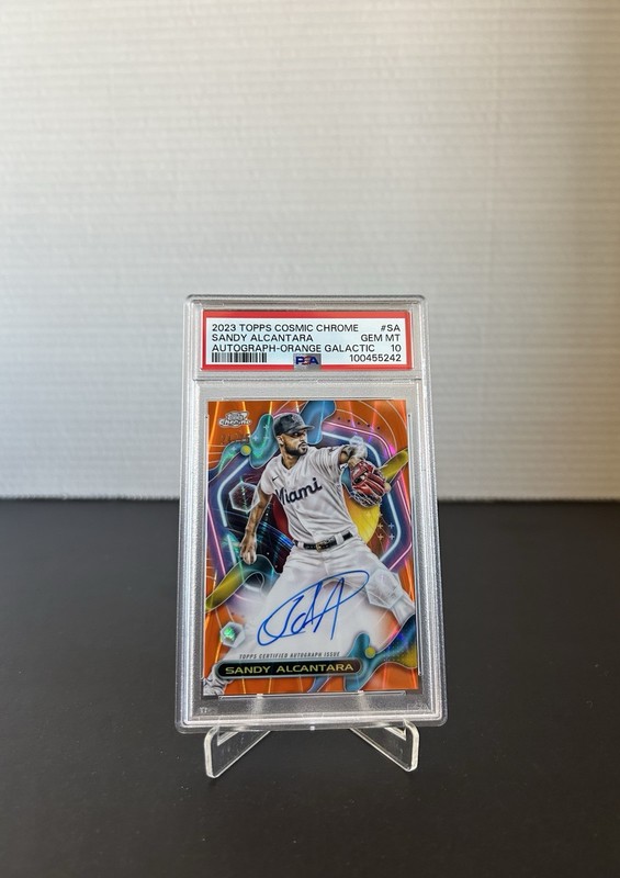 Sandy Alcantara Orange Galactic Autograph #’d/25 💎PSA 10💎 2023 Cosmic Chrome ⚾ view 2