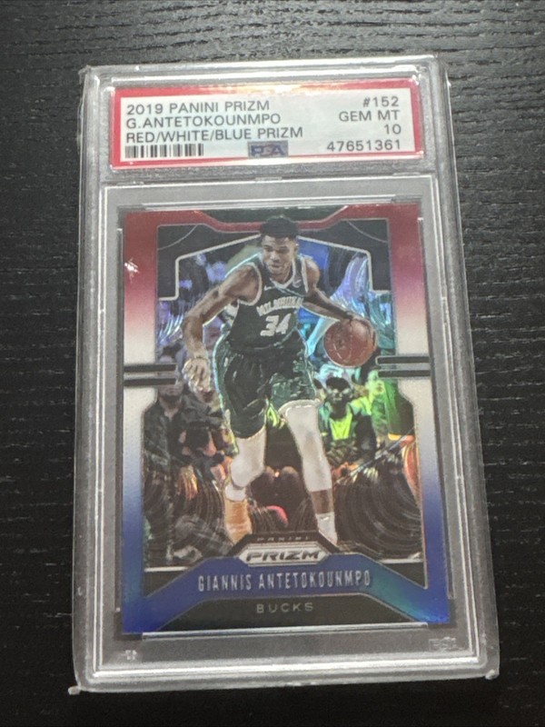 2019-20 Panini Prizm - Giannis Antetokounmpo #152 Red White & Blue Prizm PSA 10