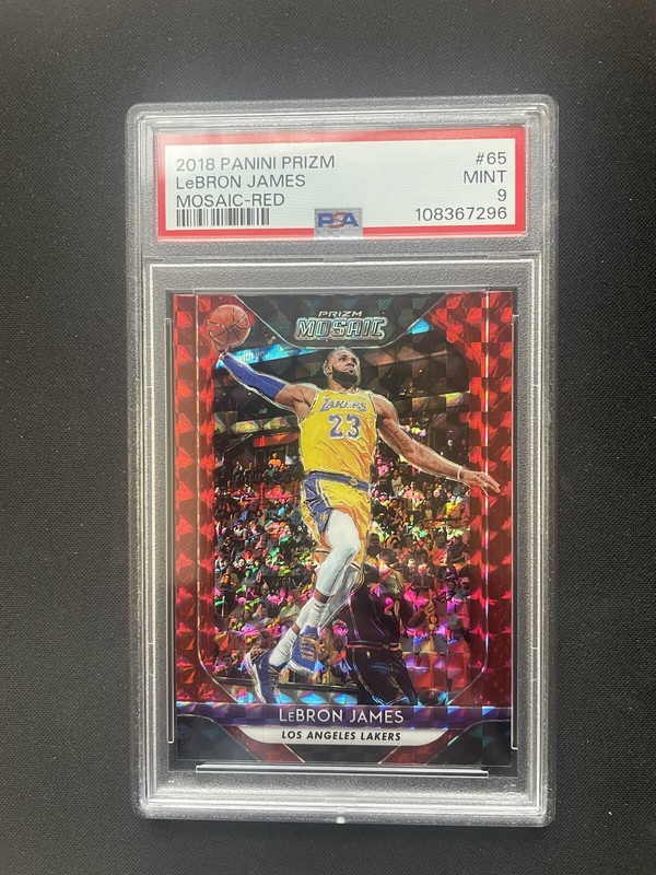 2018 Panini Prizm Mosaic Lebron James Red Prizm #65 PSA 9 SP
