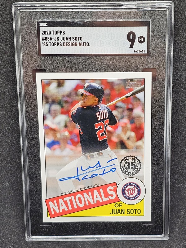 2020 TOPPS BASEBALL '85 VARIATION JUAN SOTO AUTO PSA 9 MINT 85A-JS AUTOGRAPH