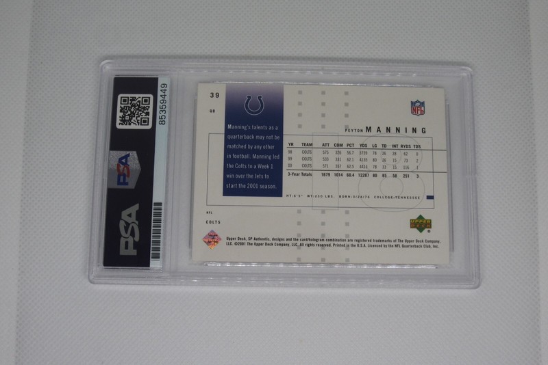 Peyton Manning signed autographed PSA DNA slabbed Upper Deck Indianapolis Colts view 2