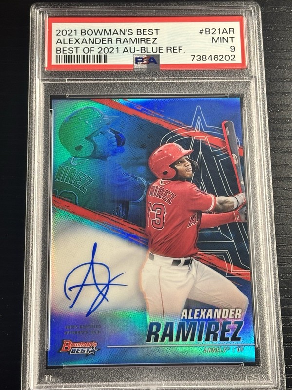 2021 Bowman's Best Auto Alexander Ramirez Auto #B21-AR Blue Refractor /150 PSA 9
