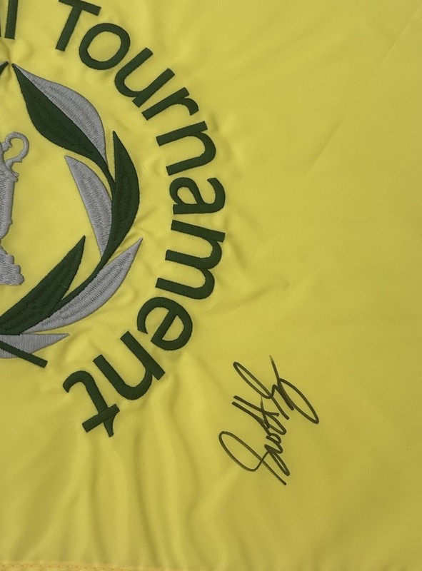Scottie Scheffler Signed Autographed Memorial Tournament Flag Golf PSA/DNA view 2
