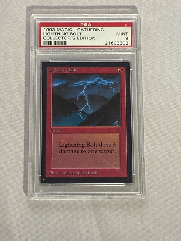 MTG Graded 9 Collector's Edition Lightning Bolt Magic the Gathering