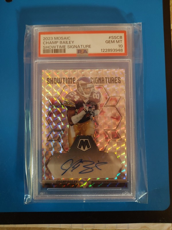 2023 Panini Mosaic Showtime Signatures Champ Bailey Gem MT 10