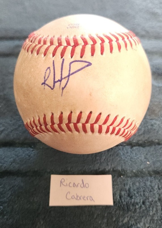 Ricardo Cabrera REDS Signed Autographed Rawlings MILB Game Used Baseball Auto
