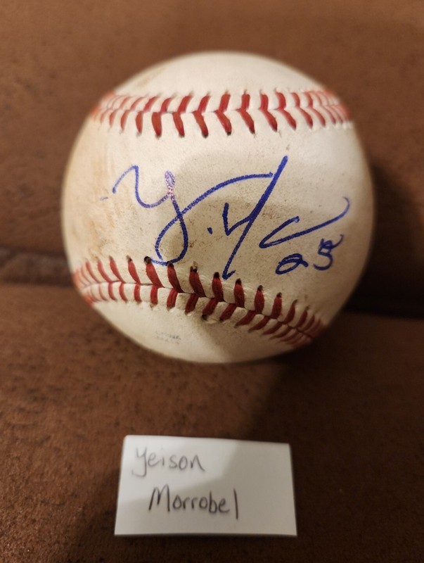 Yeison Morrobel Autographed Signed Auto Game Used MILB Rawlings Baseball Ball