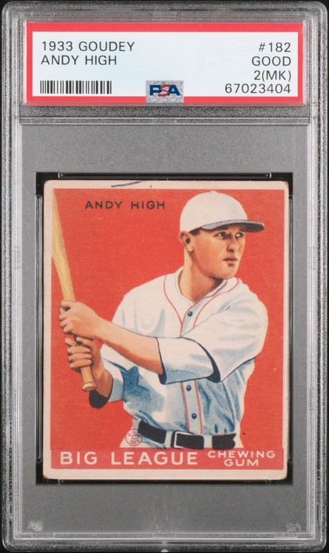 1933 GOUDEY #182 ANDY HIGH PSA GOOD 2(MK)