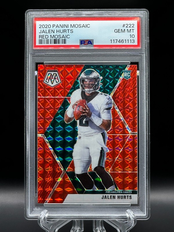Jalen Hurts 2020 Panini Mosaic Rookie Red Mosaic Prizm #222 RC PSA 10 Gem Mint