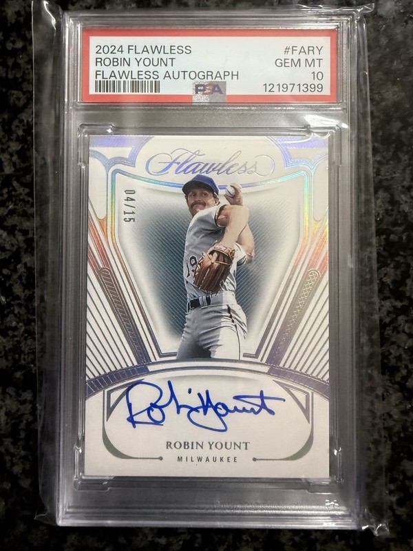 2024 Panini Flawless Baseball Robin Yount Flawless Auto #/15 Brewers HOF PSA 10