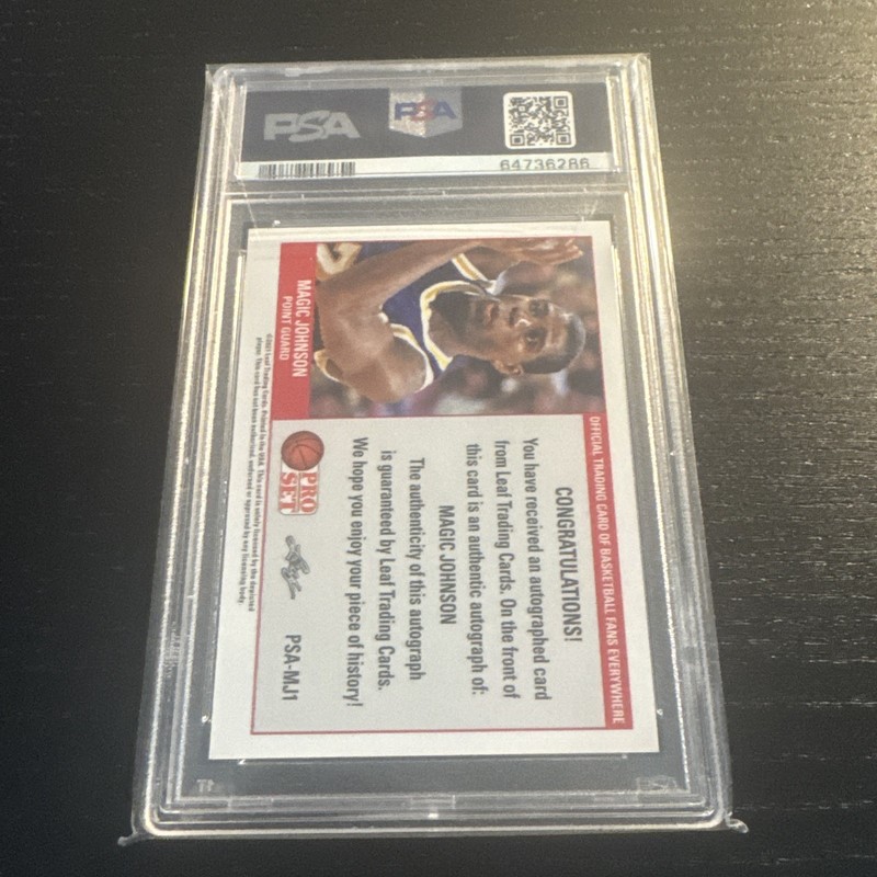 2021 Pro Set Sports Magic Johnson Autographs - Light Blue /15 PSA 10 view 2