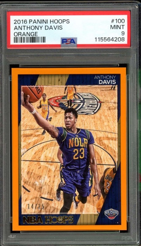 Anthony Davis Card 2016-17 Panini Hoops Orange (14/25) (pop 1) #100 PSA 9