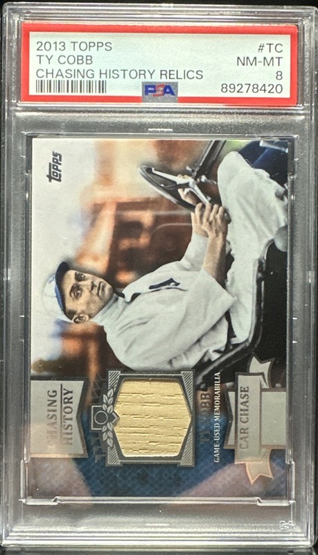 2013 Topps Ty Cobb Chasing History Bat Relic PSA 8
