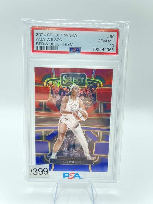 2024 WNBA Select Aja Wilson Red Blue Concourse /399 PSA 10 #86 Aces